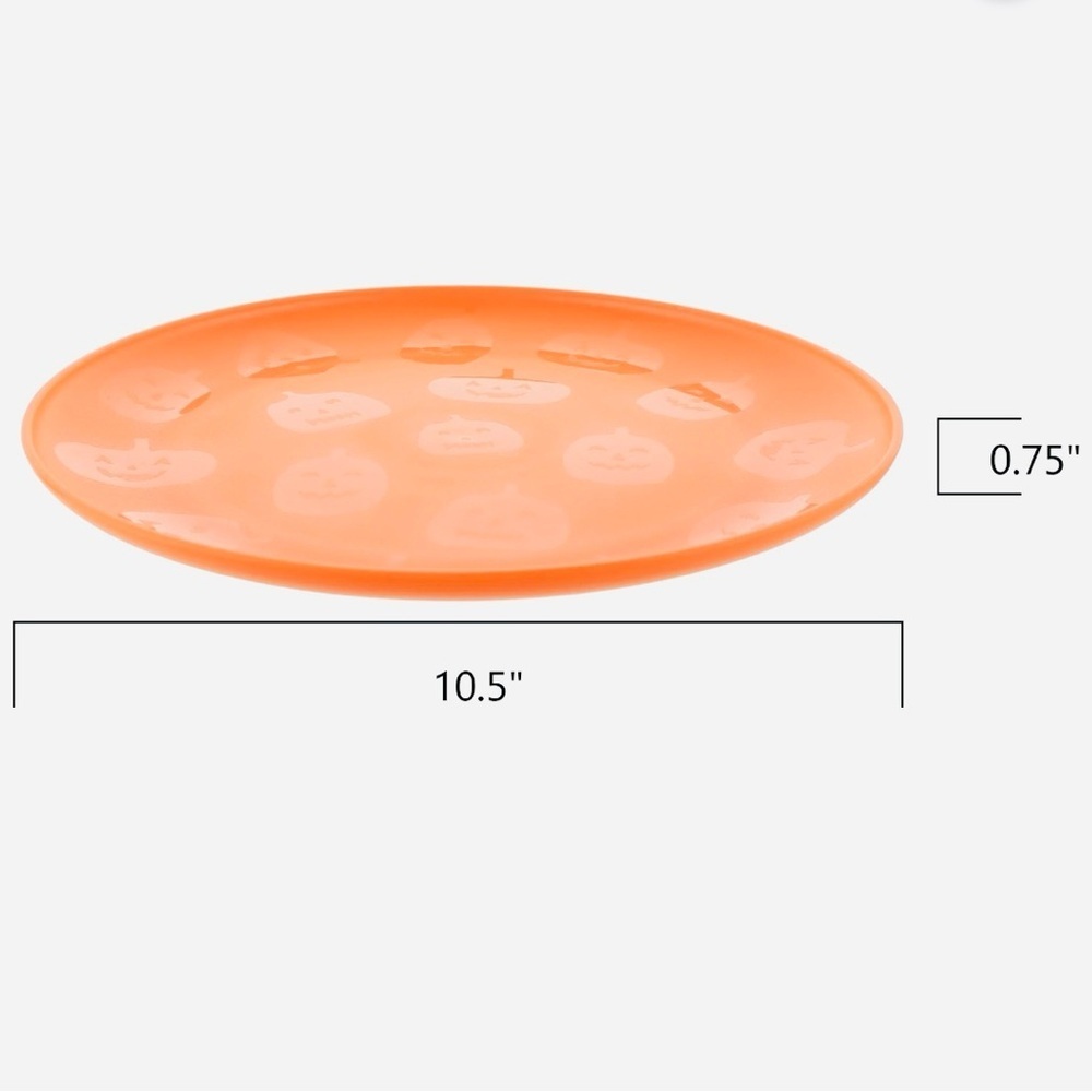 💐🎃Jack-O-Lantern Etched 3 Piece Dinnerware Set- 1x Dinner Plate Bowl Cup🎃🎃 - Picture 16 of 16